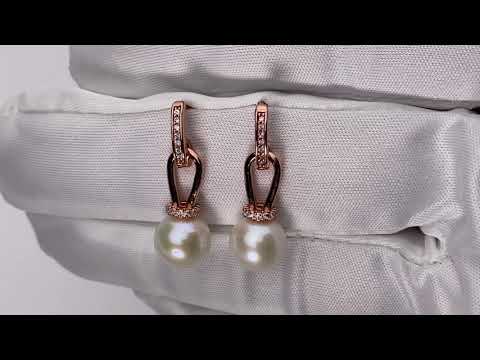 Elegantes aretes de perlas de agua dulce WE00377