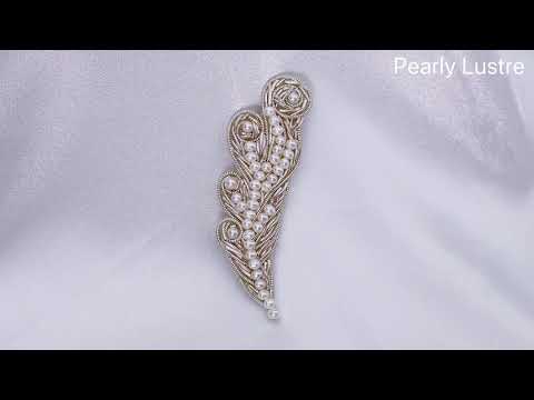 Passion for Life French Embroidery Freshwater Pearl Brooch WC00019