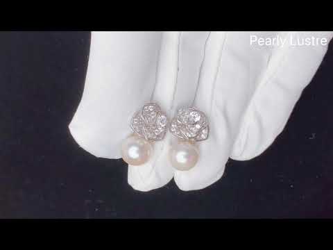 Pendientes elegantes de perlas de agua dulce WE00198 | JARDINES