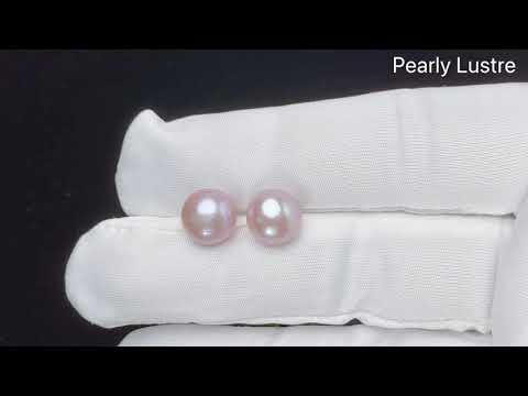 Pearly Lustre Elegant Freshwater Purple Pearl Earrings Stud WE00207 product video