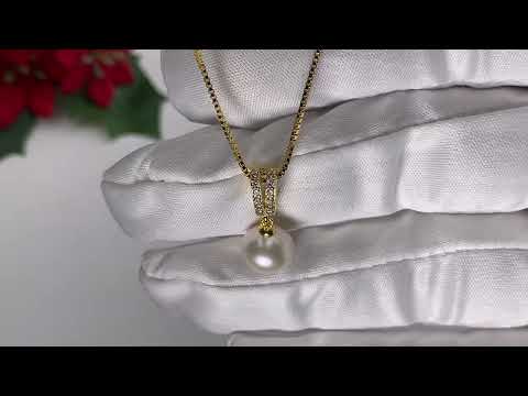 Elegante collar de perlas de agua dulce WN00368