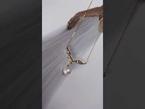 Collar de Perlas de Agua Dulce de Oro 18k KN00084 | ESTRELLADO