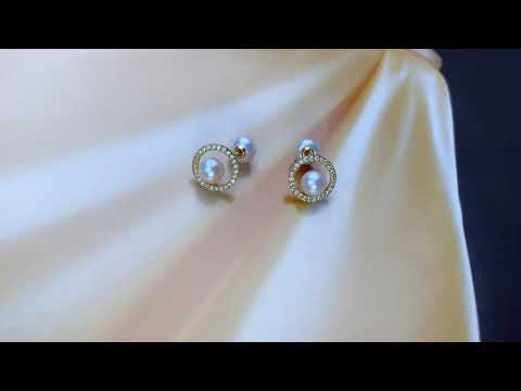 Elegantes aretes de perlas de agua dulce WE00369