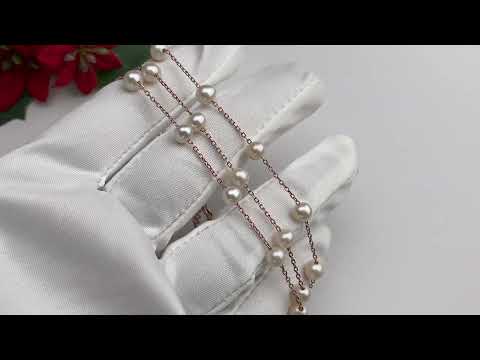 Elegante braccialetto di perle d'acqua dolce WB00129
