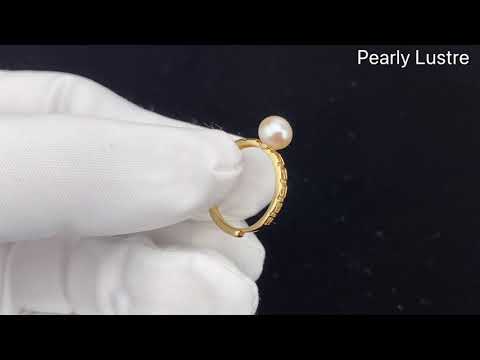 Elegante anillo de perlas de agua dulce WR00084