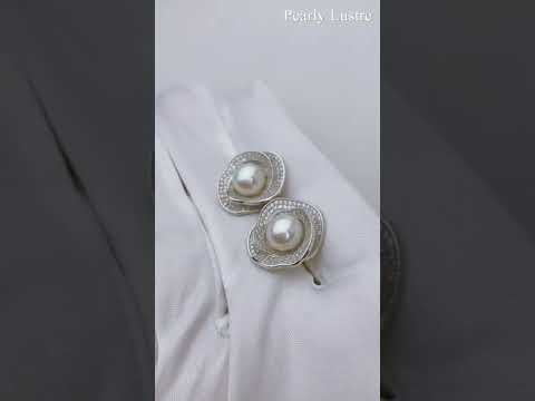 Pendientes elegantes de perlas de agua dulce WE00436 | JARDINES