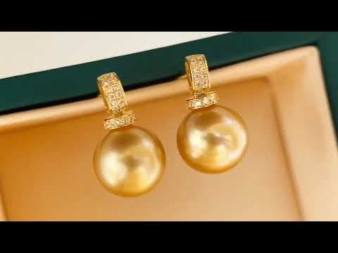 Boucles d'oreilles en perles d'or des mers du Sud 18 carats KE00007