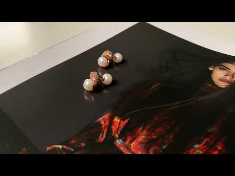 Orecchini di perle d'acqua dolce leopardate WE00532 | FORESTA PLUVIALE