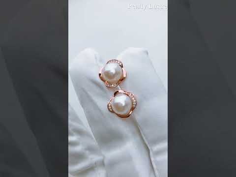 Elegantes aretes de perlas de agua dulce WE00357