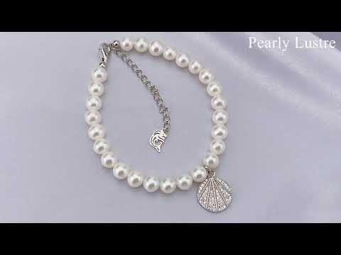 Pearly Lustre Elegant Freshwater Pearl Bracelet WB00045 Product Video