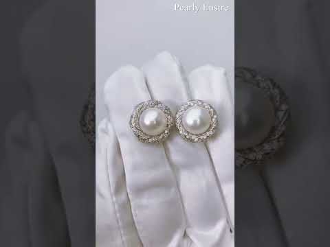 Elegantes aretes de perlas de agua dulce WE00457