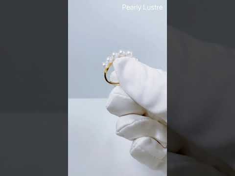 Elegante anello in oro massiccio 18 carati con perle d'acqua dolce KR00005