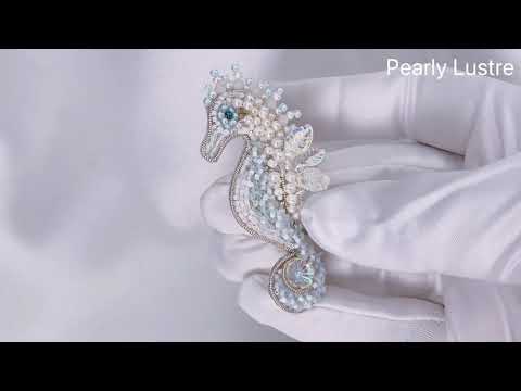 Passion for Life French Embroidery Freshwater Pearl Brooch WC00012
