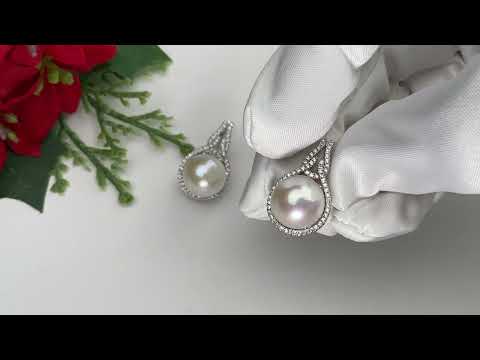 Elegantes aretes de perlas Edison WE00514
