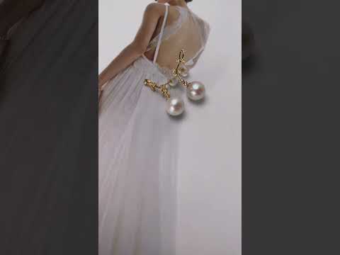 Orecchini di perle d'acqua dolce 18 carati KE00070 | STELLATO