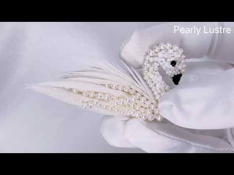 Passion for Life French Embroidery Freshwater Pearl Brooch WC00014