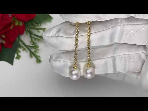 Elegantes aretes de perlas de agua dulce WE00513