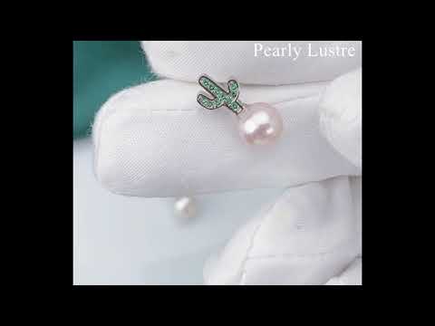 Garden City Freshwater Pearl Cactus Earrings WE00152 | Wonderland Collection