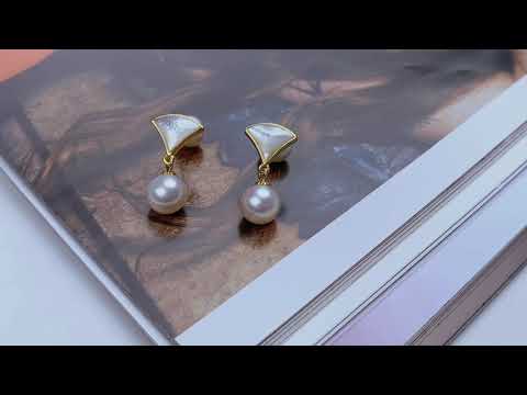 Eleganti orecchini di perle d'acqua dolce WE00569