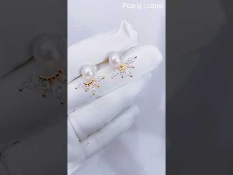 Elegantes aretes de perlas de agua dulce WE00260