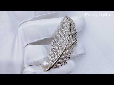 Elegante Broche de Perlas de Agua Dulce WC00038 | JARDINES