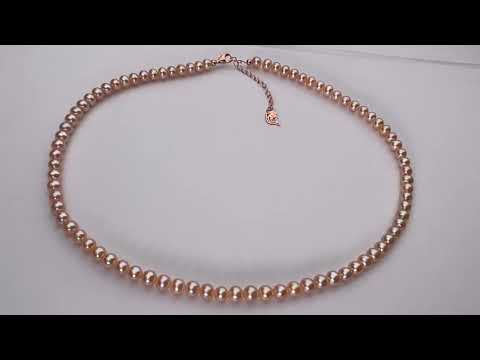Collana di perle d'acqua dolce rosa di grado superiore WN00337