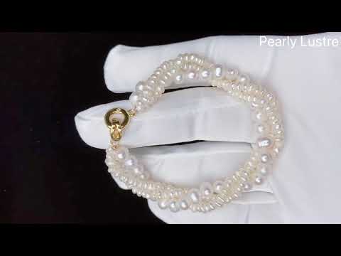 Elegante braccialetto di perle d'acqua dolce WB00079