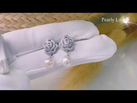 Pearly Lustre Elegant Freshwater Pearl Earrings WE00131 Product Video