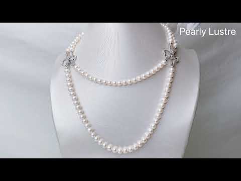 Collana di perle d'acqua dolce a 2 strati Princess Length WN00227