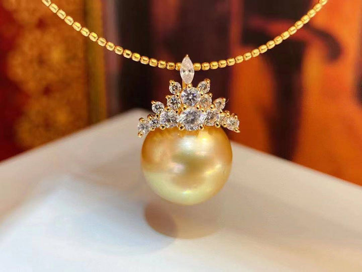 18K Solid Gold Pearl Necklace KN00005 - PEARLY LUSTRE