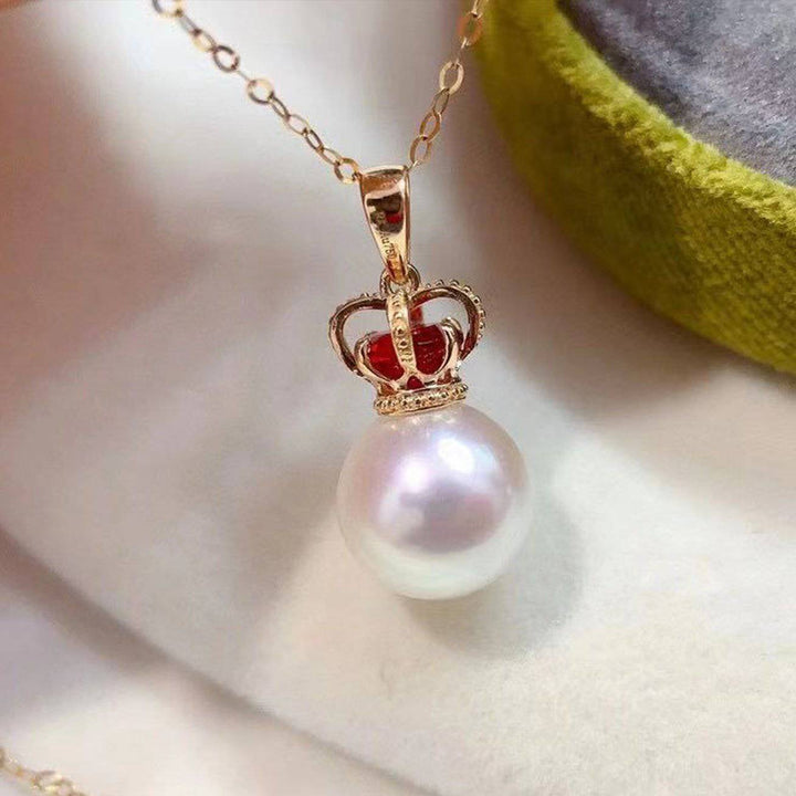 Elegant Queen 18K Solid Gold Pearl Necklace KN00006 - PEARLY LUSTRE