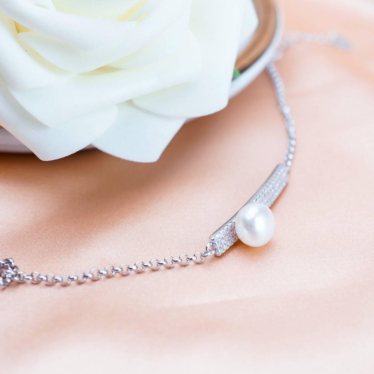 Elegant Freshwater Pearl Bracelet WB00009 - PEARLY LUSTRE