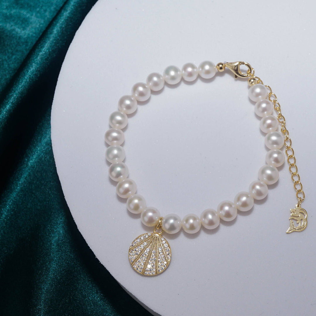 Elegant Freshwater Pearl Bracelet WB00044 - PEARLY LUSTRE