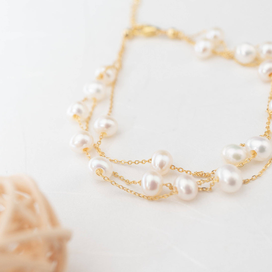 Elegant Freshwater Pearl Bracelet WB00046 - PEARLY LUSTRE