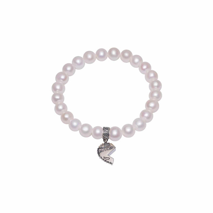 Wonderland Mother Charm Freshwater Pearl Bracelet WB00062 - PEARLY LUSTRE