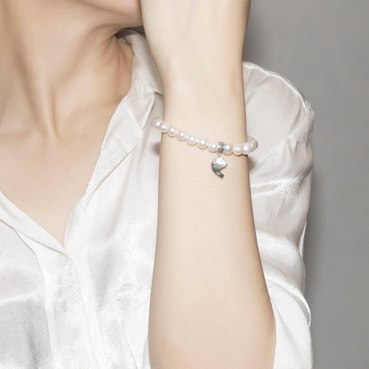 Wonderland Mother Charm Freshwater Pearl Bracelet WB00062 - PEARLY LUSTRE