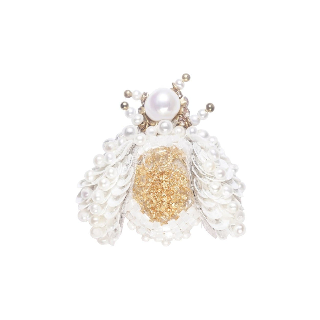 Passion for Life French Embroidery Freshwater Pearl Brooch WC00016 - PEARLY LUSTRE
