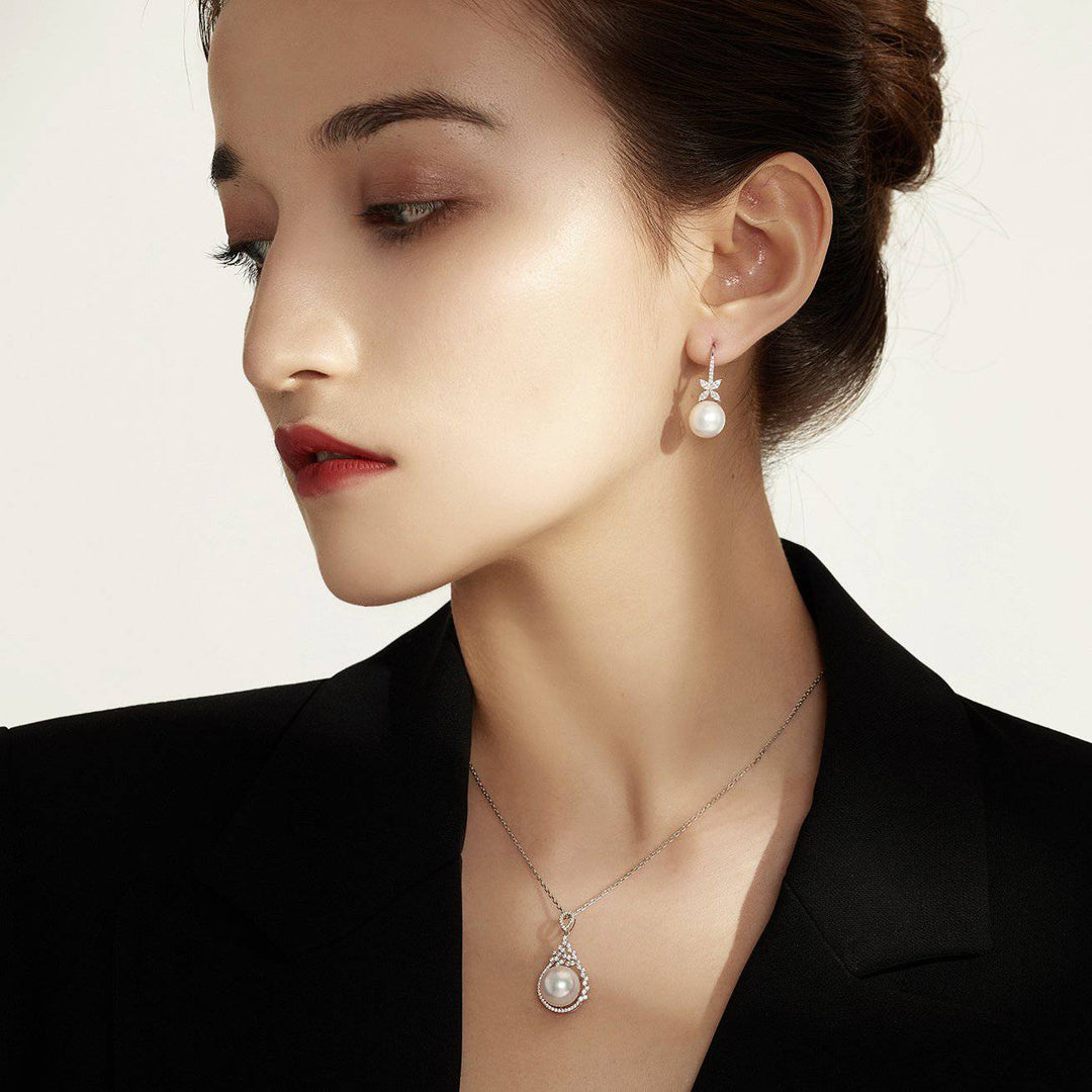 Elegant Freshwater Pearl Earrings WE00267 - PEARLY LUSTRE