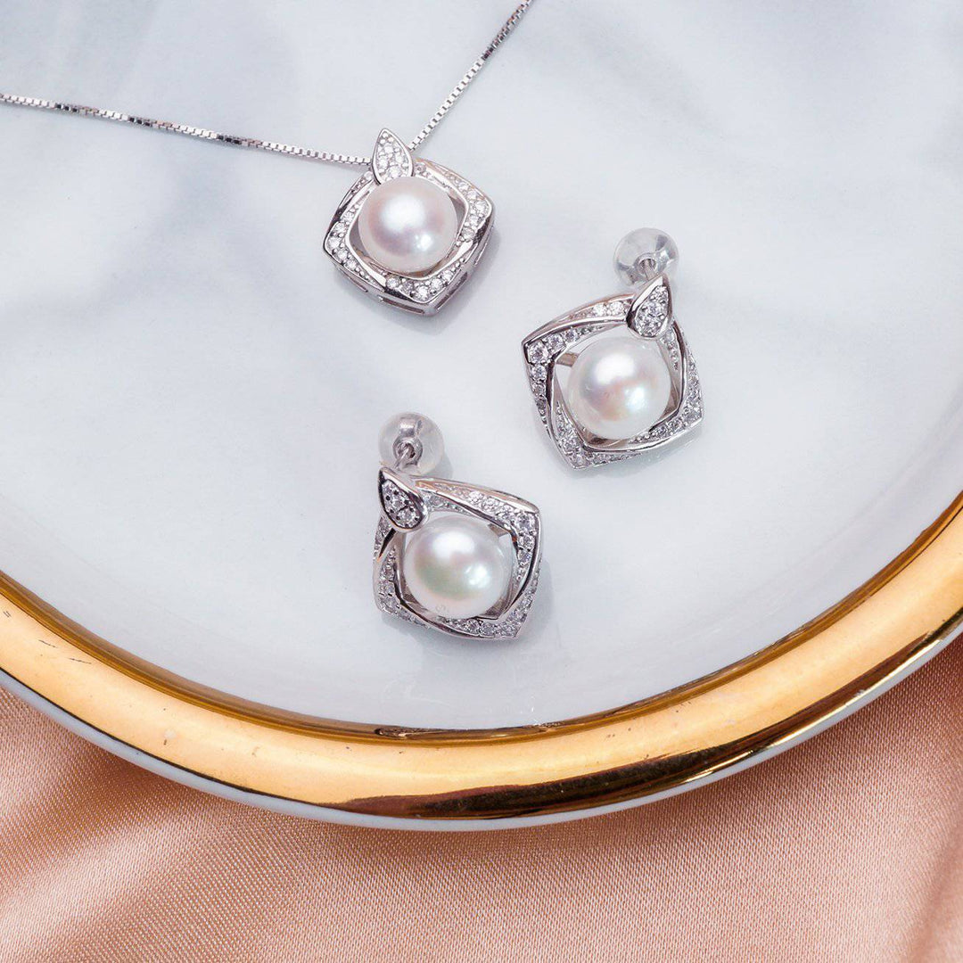 Elegant Freshwater Pearl Earrings WE00087 - PEARLY LUSTRE