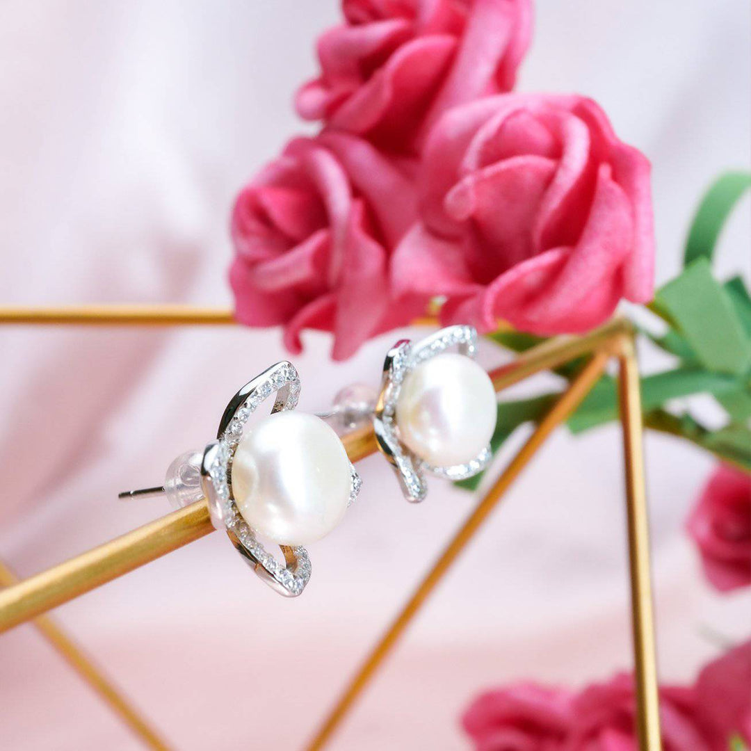 Elegant Freshwater Pearl Earrings WE00089 - PEARLY LUSTRE