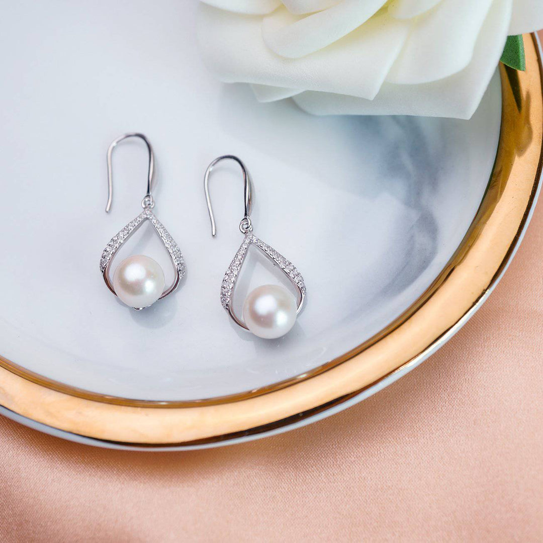 Elegant Freshwater Pearl Earrings WE00092 - PEARLY LUSTRE