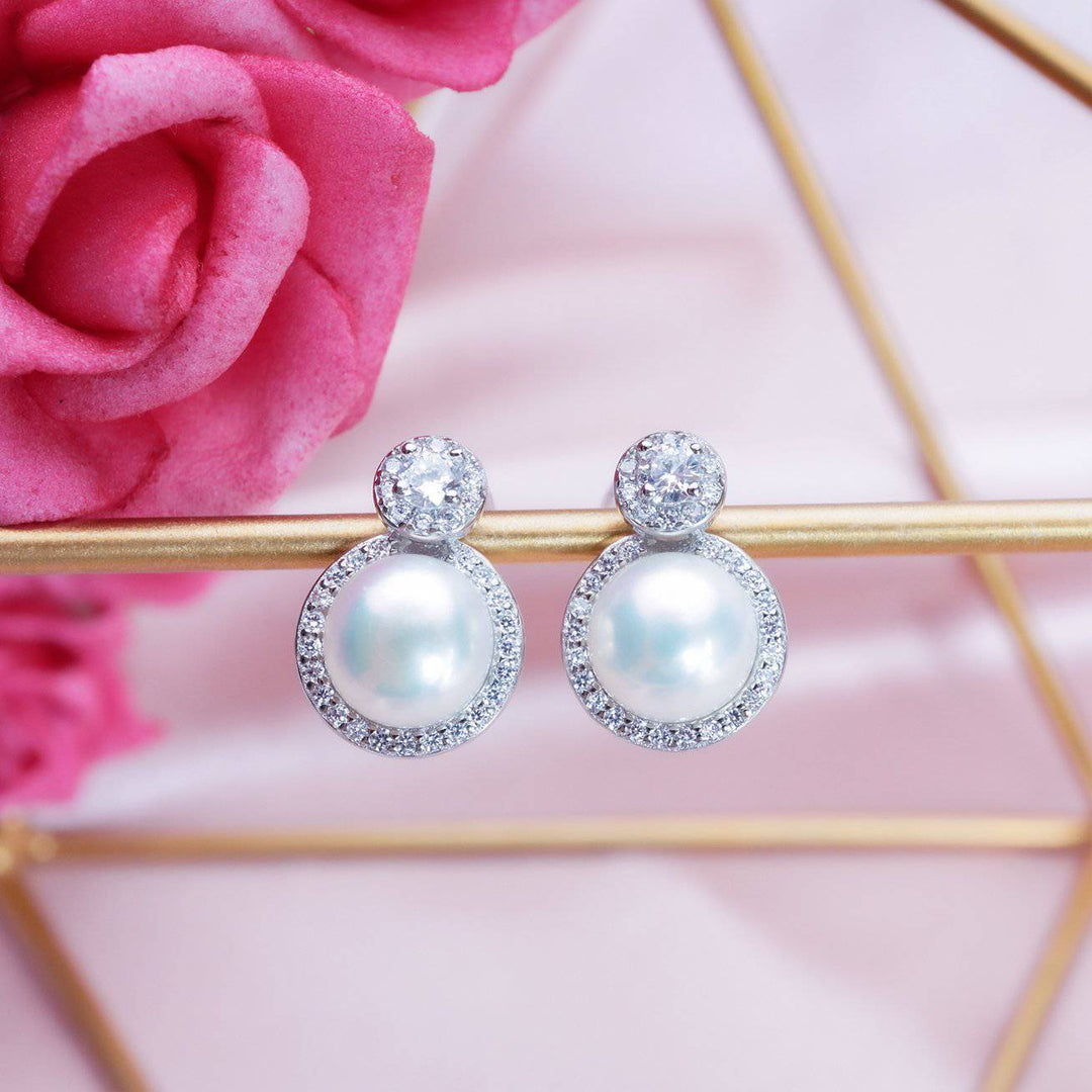 Elegant Freshwater Pearl Earrings WE00093 - PEARLY LUSTRE
