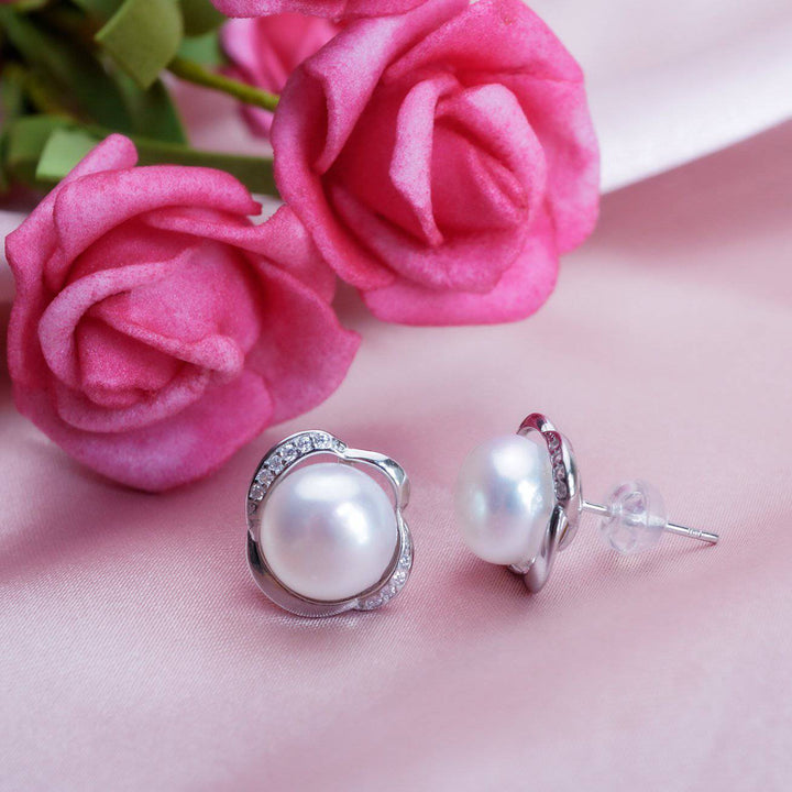 Elegant Freshwater Pearl Earrings WE00095 - PEARLY LUSTRE