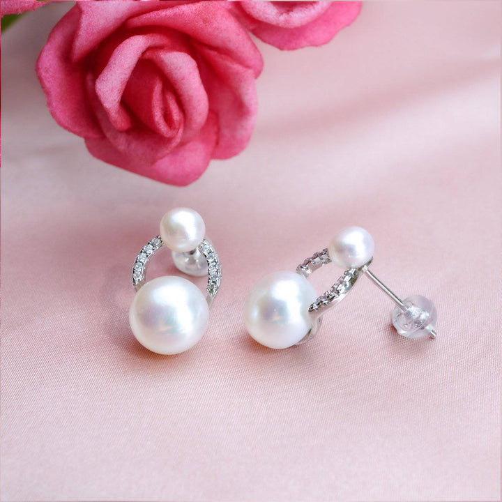 Elegant Freshwater Pearl Earrings WE00096 - PEARLY LUSTRE