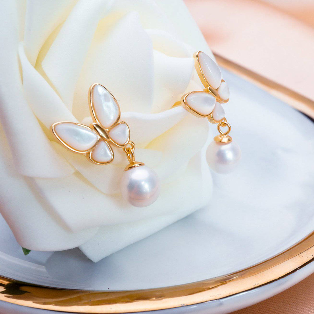 Elegant Freshwater Pearl Earrings WE00100 - PEARLY LUSTRE
