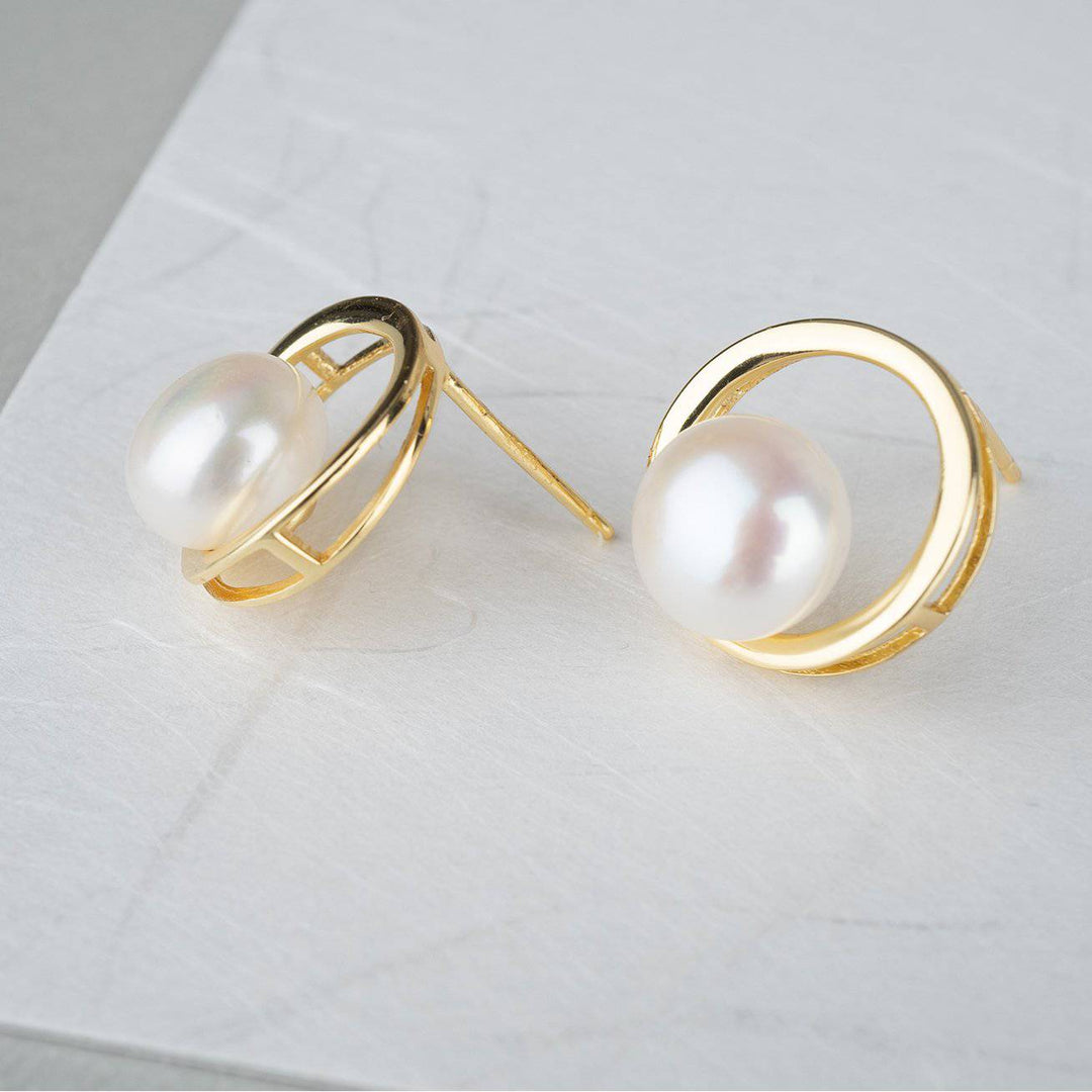 Elegant Freshwater Pearl Earrings WE00109 - PEARLY LUSTRE
