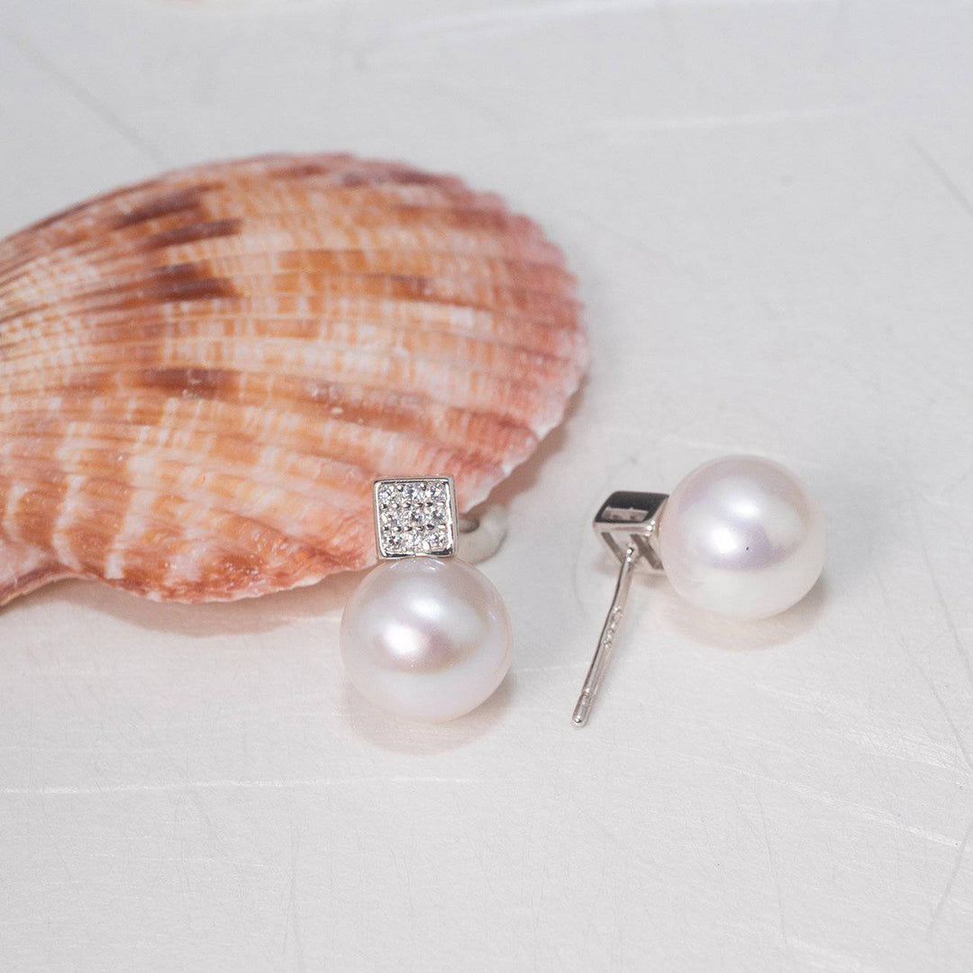 Elegant Freshwater Pearl Earrings WE00114 - PEARLY LUSTRE