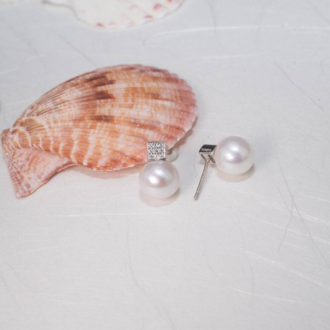 Elegant Freshwater Pearl Earrings WE00114 - PEARLY LUSTRE