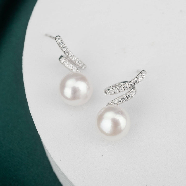 Elegant Freshwater Pearl Earrings WE00115 | S Collection - PEARLY LUSTRE