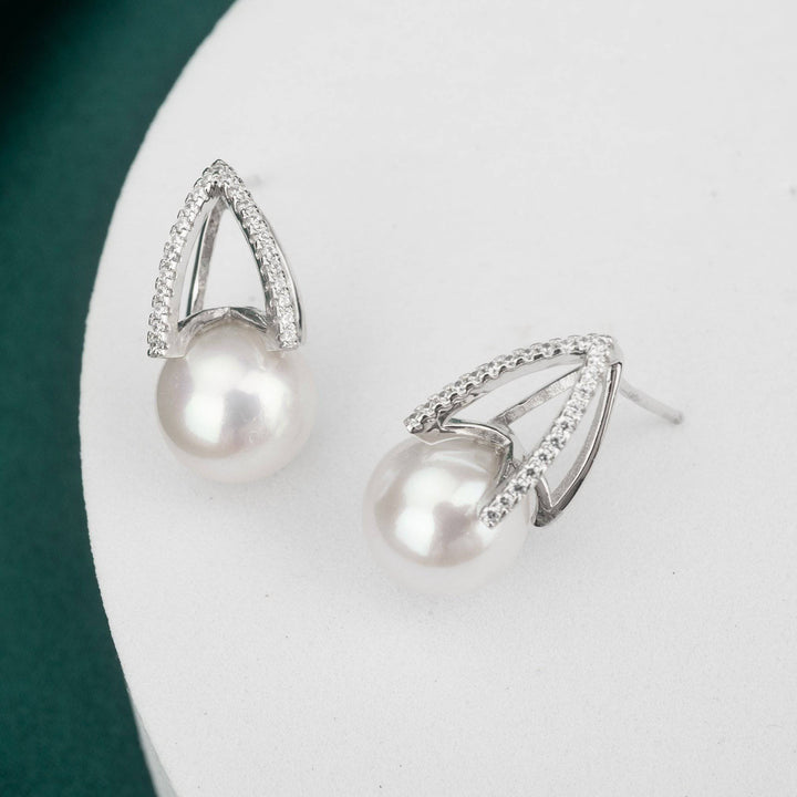 Elegant Freshwater Pearl Earrings WE00162 - PEARLY LUSTRE